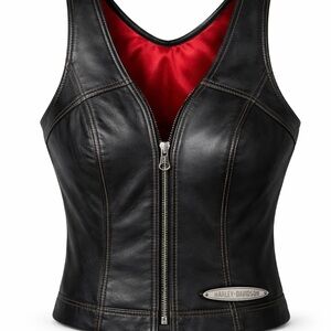 Harley-Davidson Women's Black Vest with Red Lining